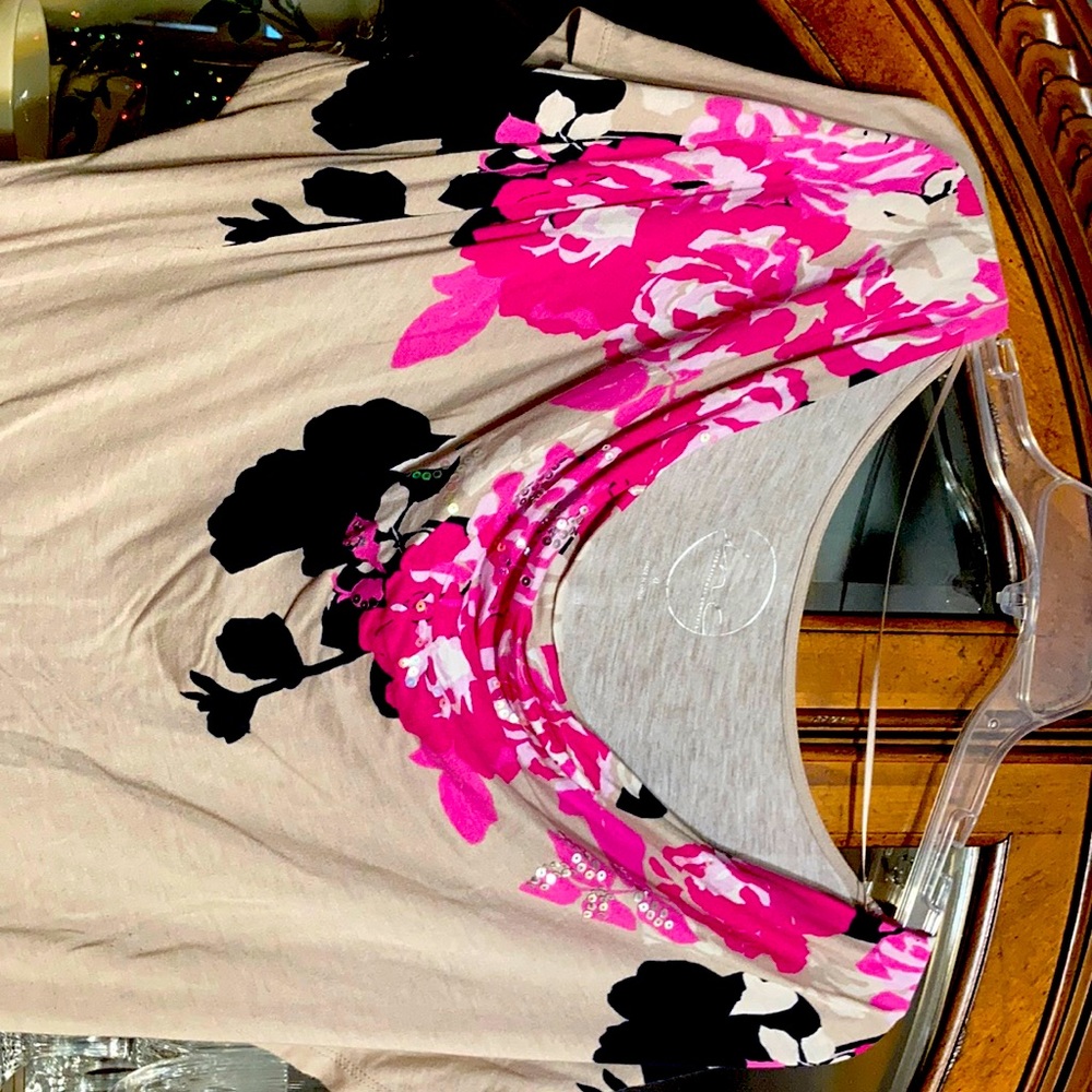 Beautiful, INC, cap sleeve blouse with sequins